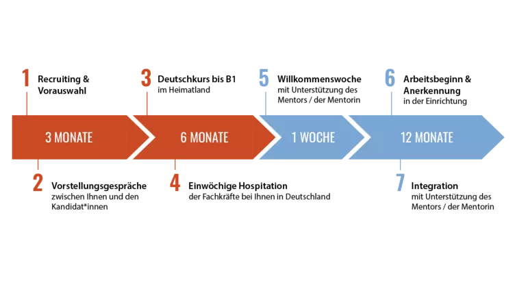 Programm zur Vermittlung pädagogischer Fachkräfte - Zeitstrahl